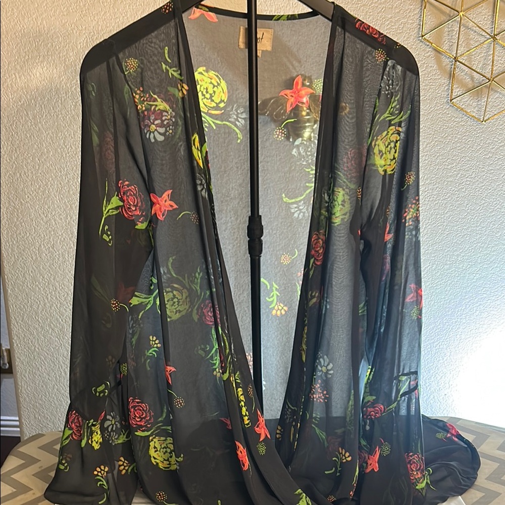 Lost Black Floral Swim Coverup